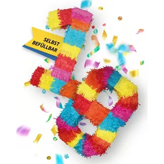 Party Factory Pinata Piñata 18 – ideal für den 18. Geburtstag oder Volljährigkeit, stabile Ausführung - tolles Partyspiel für Jung und Alt bunt