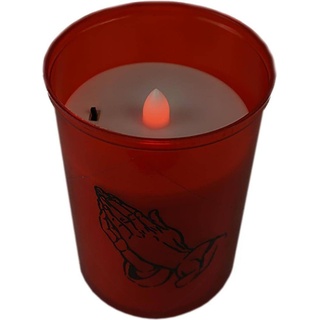 Novaliv, Kerzen, LED Grablicht rot Dauerbrenner Flackereffekt inkl. Batterien Grabkerzen Friedhofskerze Gedenkkerze (10 Stk.)