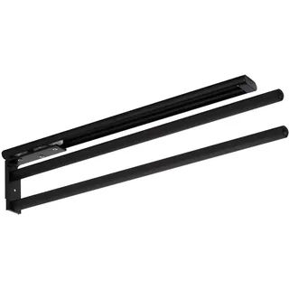SOTECH Aluminium Handtuchhalter TED 2-armig schwarz matt 450-730 mm | ausziehbar drehbar Teleskop-Auszug geeignet für Bad oder Küche
