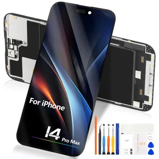 Reparo LCD Display Ersatz für iPhone 14 Pro Max Bildschirm A2895 mit Rahmen | FHD für iPhone 14 Pro Max Display mit Werkzeugsatz, TFT Ersatzbildschirm Touchscreen Digitizer, A2893 A2894 A2895