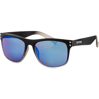 Gin Tonic Eckige Herren Sonnenbrille/Leichte Sonnenbrille mit verspiegelten Gläsern im sportlichen Design (Schwarz-Grau, Blau) F2502988 - 55 mm