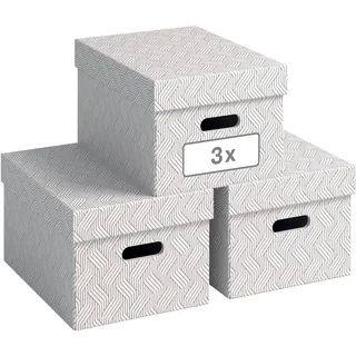 Leitz Archivboxen 15 L 3-tlg. weiß/grau