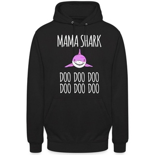 Quattro Formatee Kapuzenpullover Mama Shark Doo - Muttertag Mutter Unisex Hoodie (1-tlg) schwarz XL