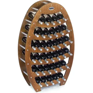 Weinflaschenhalter Flaschenständer Weinständer Flaschenhalter Wein Regal aus Holz made in italy mod. Botte Walnuss B.36 L75 x P25 x 120H - Noce