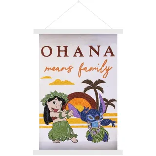 Craft Buddy - Crystal Art Diamond Painting Ohana Means Family Disney Mini  Scroll Kit 20x30 cm