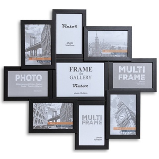 Victor (Zenith) Bilderrahmen Collage »Galerierahmen«, für 9 Bilder, 8 x 10x15cm, 1 x 13x18cm, in schwarz, Wanddeko schwarz