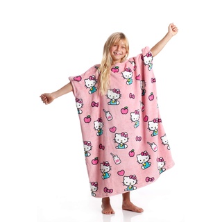Kanguru Momonga Hello Kitty Hoodie Kids, Tragbare Decke mit Löchern für Hände und Arme aus fleich mikrofaser, Blanket Hoodie, Geschenkideen für Kinder, Oversized Hoodie 80x90cm Pink, Oversize.