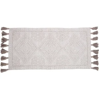 OBI Baumwoll Teppich gemustert Beige-Taupe 60 x 120 cm