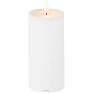 blomus LED Kerze NOCA | Batteriebetriebene Stumpenkerze mit Timerfunktion | Outdoor geeignet & spritzwassergeschützt | Farbe White | Größe L