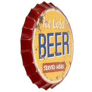 moritz Kronkorken Ice Cold Beer Served here Metall 33x33 cm