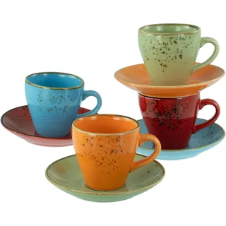 CreaTable Nature Collection Mediterran Tassen Set 8-tlg. bunt/rot