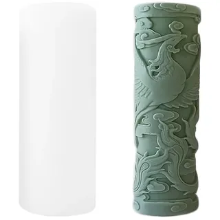 Xidmold Phönix Säule Kerzenform Silikon, Kerzenformen zum Gießen Silikon, Säule Kerzengießform, Kerzen Silikonform Säule, Phönix Silikonform für Sojawachs Kerzen, DIY Handwerk (Phönix Groß)