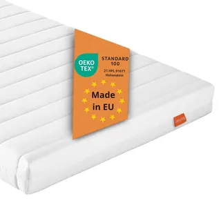 sleepling Matratze 80x200x11 cm, Komfortschaum, Härtegrad 2, Basic 30 | Komfortschaummatratze, Rollmatratze H2, Gästematratze, Made in EU, OEKO-TEX, Bezug waschbar bis 60 Grad