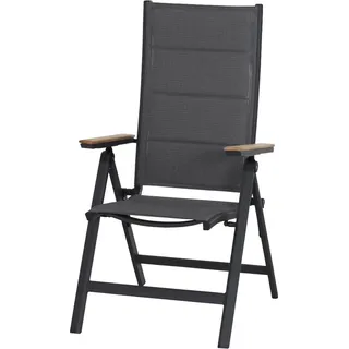 Gartentrends Klappstuhl Tesoro, in matt anthrazit, royal grau - 68x110x59 (BxHxT) grau
