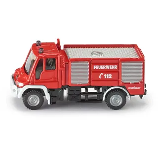 SIKU Modellauto Unimog Feuerwehr 1068 - Maßstab 1:87, Metall, realistische Gravuren