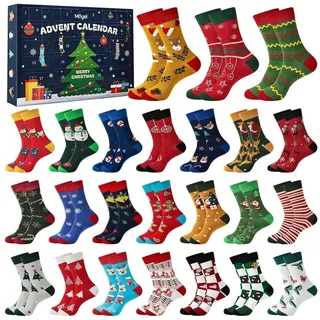 LuxusKollektion Adventskalender Socken Adventskalender Mehrfarbig - 24 Paare( 43-46)