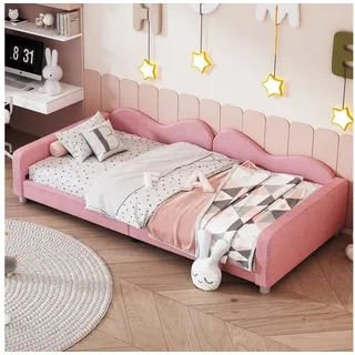 Okwish Kinderbett 90 x 200 cm Metall/MDF rosa