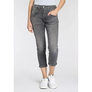 5-Pocket-Jeans HERRLICHER "Shyra Cropped Denim Black Light" Gr. 28, N-Gr, schwarz (meteroite) Damen Jeans 5-Pocket-Jeans