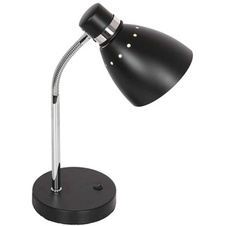 Schreibtischleuchte Tischlampe Leseleuchte Spot verstellbar schwarz 1x E27 chrom