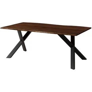 MASSIVMOEBEL24.DE Baumtisch Akazie 220 x 75 x 100 cm braun