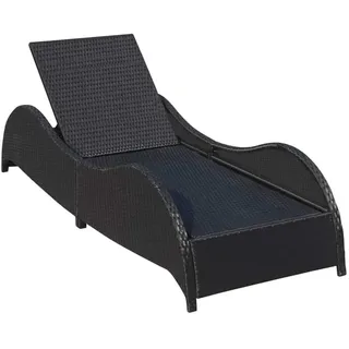 vidaXL Sonnenliege 200 x 73 x 45 cm schwarz inkl. Auflage