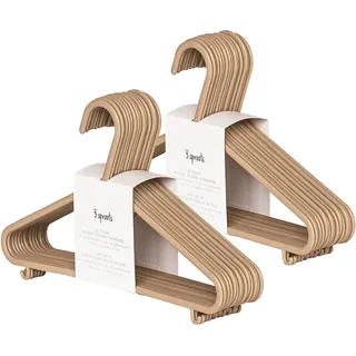 3 Sprouts - Kleiderbügel für Kinder – Baby und Kleinkinderkleidung - Nachhaltige Kleiderbügel aus Weizenstroh Kunststoff, Baby-Kleiderbügel für den Schrank, Kinder-Kleiderbügel, 30 Stück - Braun
