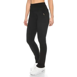 Kendindza Collection Thermohose Damen Winter gefüttert warm Innenfleece Winterhose elegant & stretch Schlupfhose Gummibund schwarz 3XL