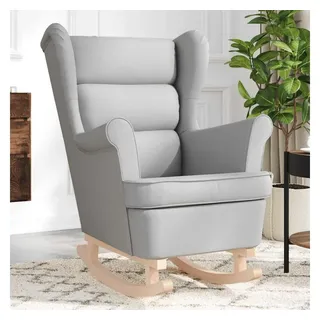vidaXL Schaukelsessel Wolkengrau 74 x 90 x 102 cm Stoff grau mit Rollen