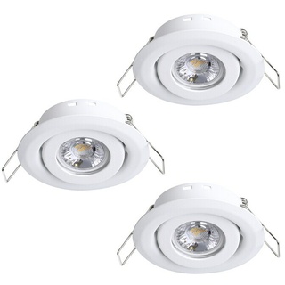 Eglo LED-Einbauleuchten-Set rund SALICETO MINI-PUCK 2  (4,2 W, Ø x H: 7,7 x 2,3 cm, Weiß, Warmweiß)