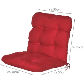 Beautissu Niederlehner Auflage 100 x 50 x 8 cm rot 1-tlg.
