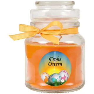 HS Candle Duftkerze als Ostergeschenk (Honigmelone-Duft), Design: Ostereier - Kerze als Osterdeko - 120g. Wachs mit ca. 30 Stunden Brenndauer