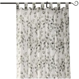 Home-trends24.de Vorhang Vorhang Blätter Gardine Deko Vorhänger Weiß Transparent Grün 140 x 242