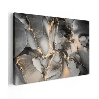 onlywow LEINWANDBILD grau | Luxus - gold - Marmor Deko Schlafzimmer 30x20 cm