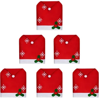 6 Weihnachts-stuhlhussen Mit Weihnachtsmannmütze – Weihnachts-stuhlhussen