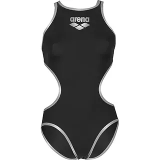 ARENA Damen Sport Badeanzug One Biglogo, BLACK-SILVER_R, 40