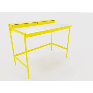 PS 20 Sekretär/Schminktisch Verkehrsgelb (RAL 1023) Laminat Weiß