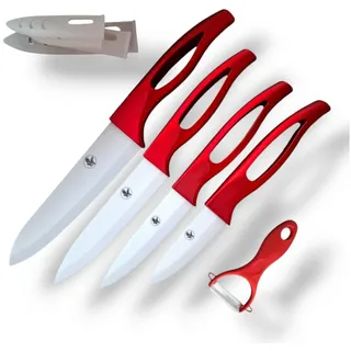 S-HubOla/SHubOla Kochmesser Keramik Messer Set 5Tlg. Kochmesser Allzweck Profi Küchenmesser, 5 Teilig, langlebig, Keramik, ergonomischer Griff