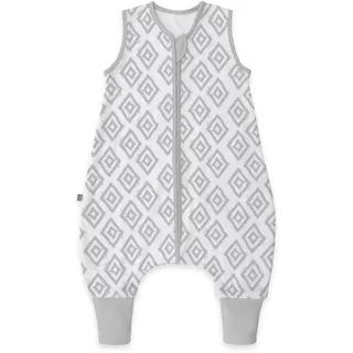 emma & noah Baby Schlafsack mit Füßen 1.0 TOG, Ganzjahres Schlafsack mit Beinen für den Frühling, Sommer und Herbst, 100% Bio-Baumwolle, Oeko-TEX Zertifiziert (Rauten Grau, 70 cm)