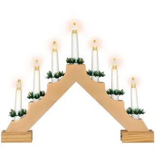 Schwibbogen Lichterbogen 7 LED warm weiß Batterie Timer Weihnachtsdeko