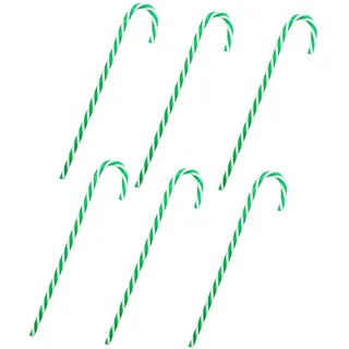 TRIXES 6-TLG. Grün-Weiße Zuckerstangen Weihnachtsanhänger 20cm | Hängende Weihnachtsdeko für Haus & Garten, Bäume & Kränze