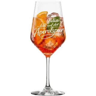 Aperol Glas mit Gravur personalisiert mit Namen – Aperol Queen Weinglas 490ml – Geschenk für Frauen – Spülmaschinenfest – Made in Germany (Aperolspur)