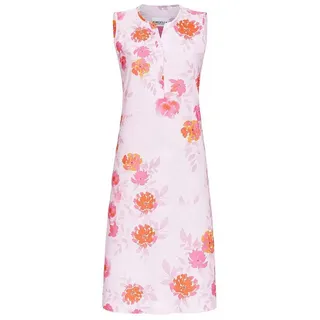 Ringella Nachthemd Sleepshirt / Longdress (1-tlg) zartes Blütendessin Rundhals mit Knopfleiste - Baumwoll-Modal-Mix rosa 40