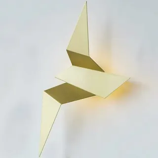 1 Led-wandleuchte, Origami-vogel-design, Mattgoldenes Metall, 2 W, Für Wohnzimmer, Schlafzimmer