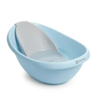 BabyBeFun Babybadewanne mit Badewanneneinsatz für Neugeborene, Rutschfeste Babywanne, Inkl. Safety-Pad blau
