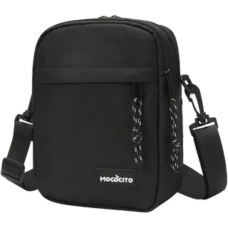 MOCOCITO Umhängetasche, Schultertasche für Herren, Kuriertasche aus Nylon, Messenger Bag für Tägliches Leben Reise(Groß-Schwarz) - M