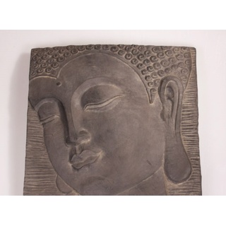 Buddha Wandplatte 51X5X51 cm Dunkelgrau Fibreclay Tonfaser - stonE'lite