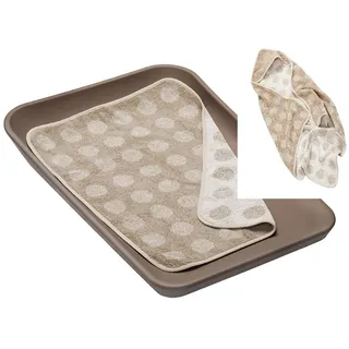 Leander Wickelauflage Matty mocca + Hoodie Badetuch cappuccino + Topper Handtuch cappuccino