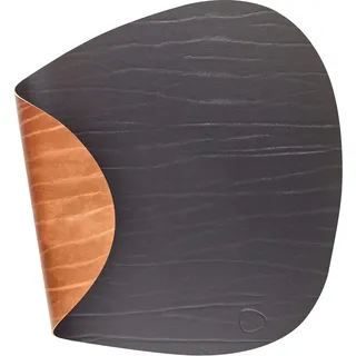 LindDNA Tischset Curve wendbar aus recyceltem Buffalo Leder in der Farbe Black/Nature mit Einer Größe von 37x44cm, 982191