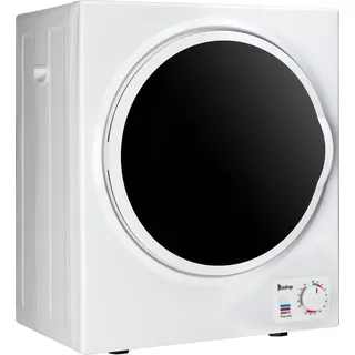 Trommeltrockner Ablufttrockner Frontlader-Ablufttrockner 2,5 kg, 1,6 Kubikfuß - Weiß/Schwarz