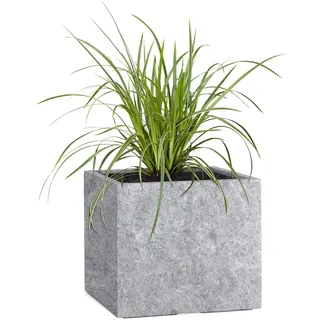 Pflanzwerk® Pflanzkübel Cube Lava Hellgrau 28x28x28cm Blumentopf *Frostbeständige Blumenkübel* *UV-Schutz* *Premium Pflanzenkübel Qualität*
